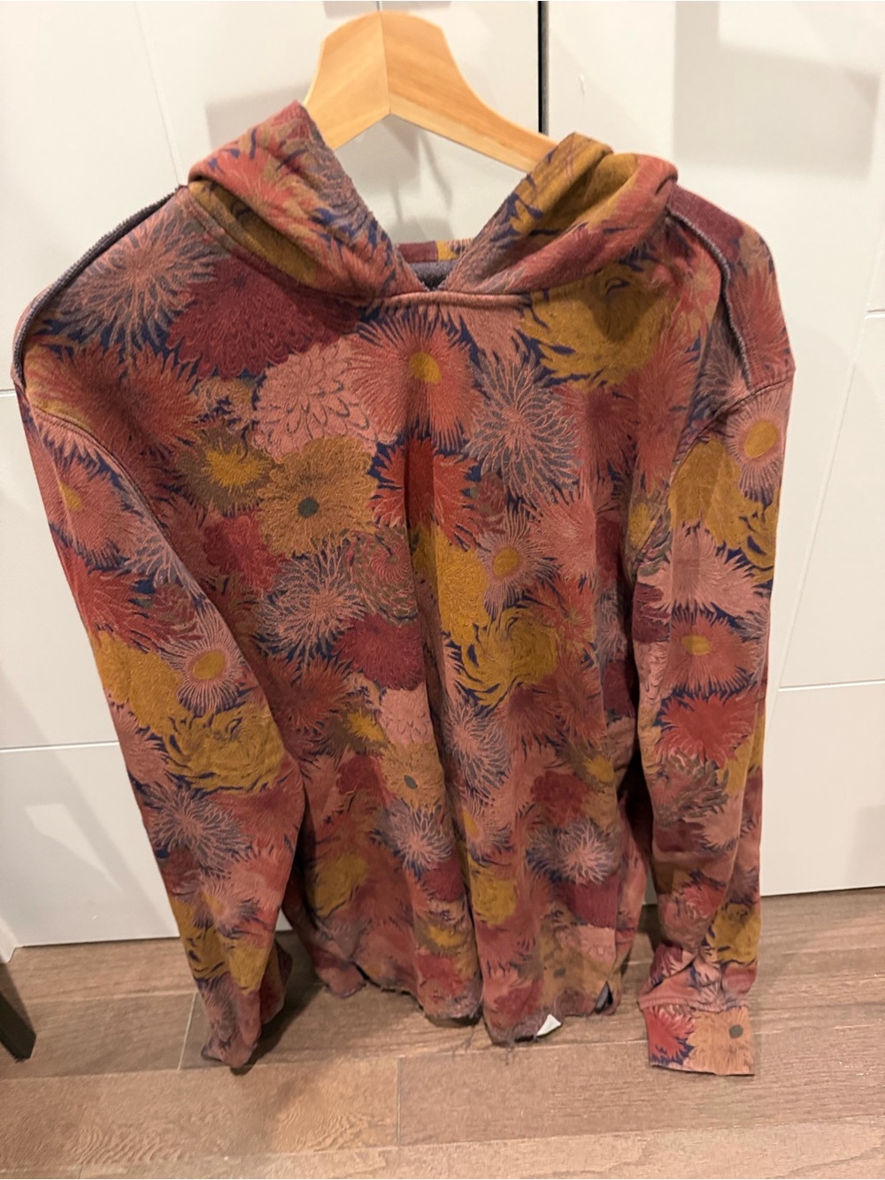 Altamont Men's Floral Hoodie in Rust, Mustard & Navy